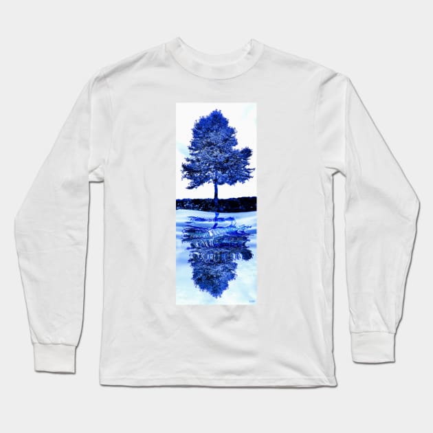 Blue Tree Reflections Long Sleeve T-Shirt by danieljanda